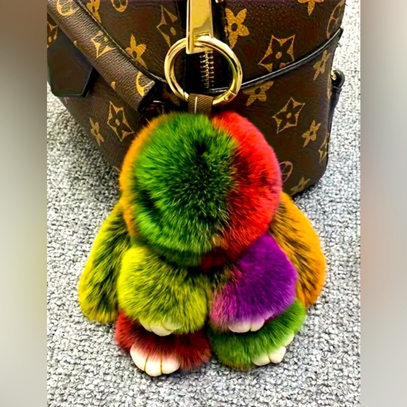 Accessories | Color Block Rabbit Keychain Bag Charm Super Silky Soft ...